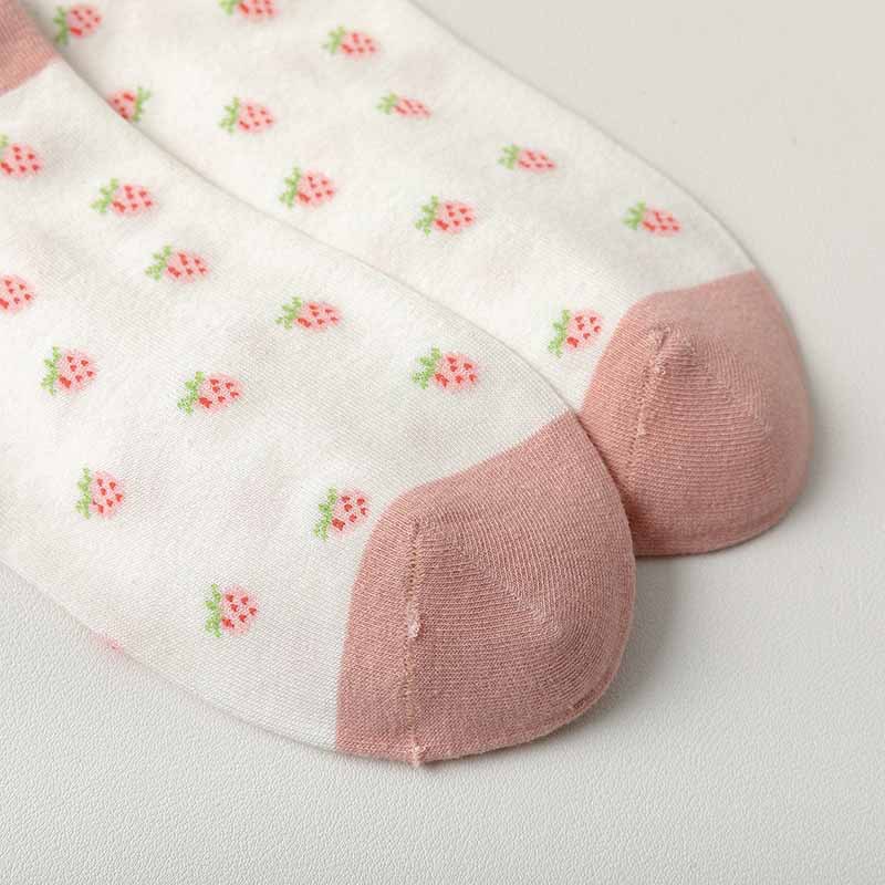 Pink Strawberry Wild Boat Socks Set display picture 3