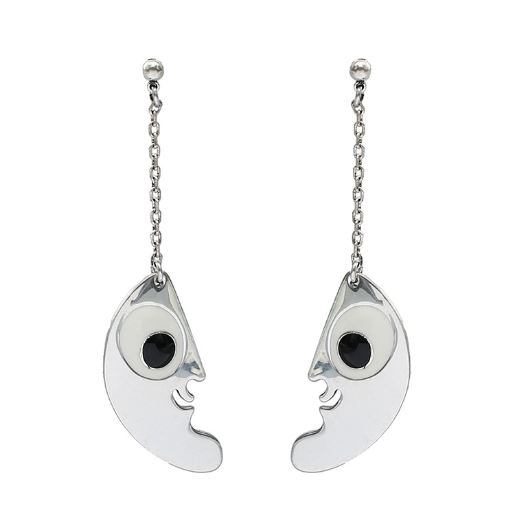 Fashion Big Eyes Side Face Alloy Earrings Wholesale display picture 8