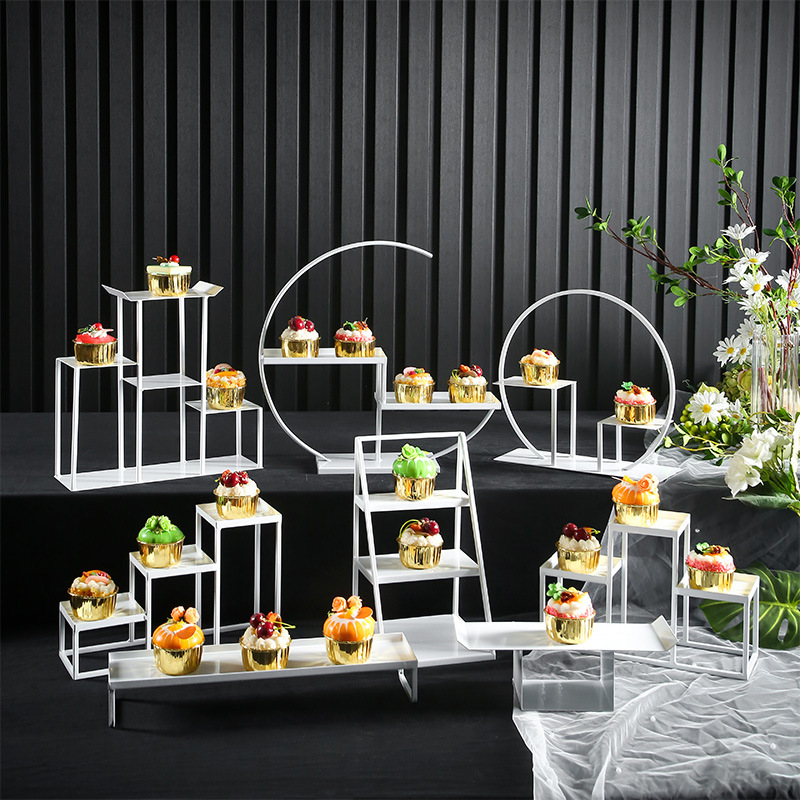 Estilo Europeo decoración de la mesa de postre soporte de exhibición de la boda postre comida fría pausa para el té pastel estante de la tarde Merienda de pie image 12