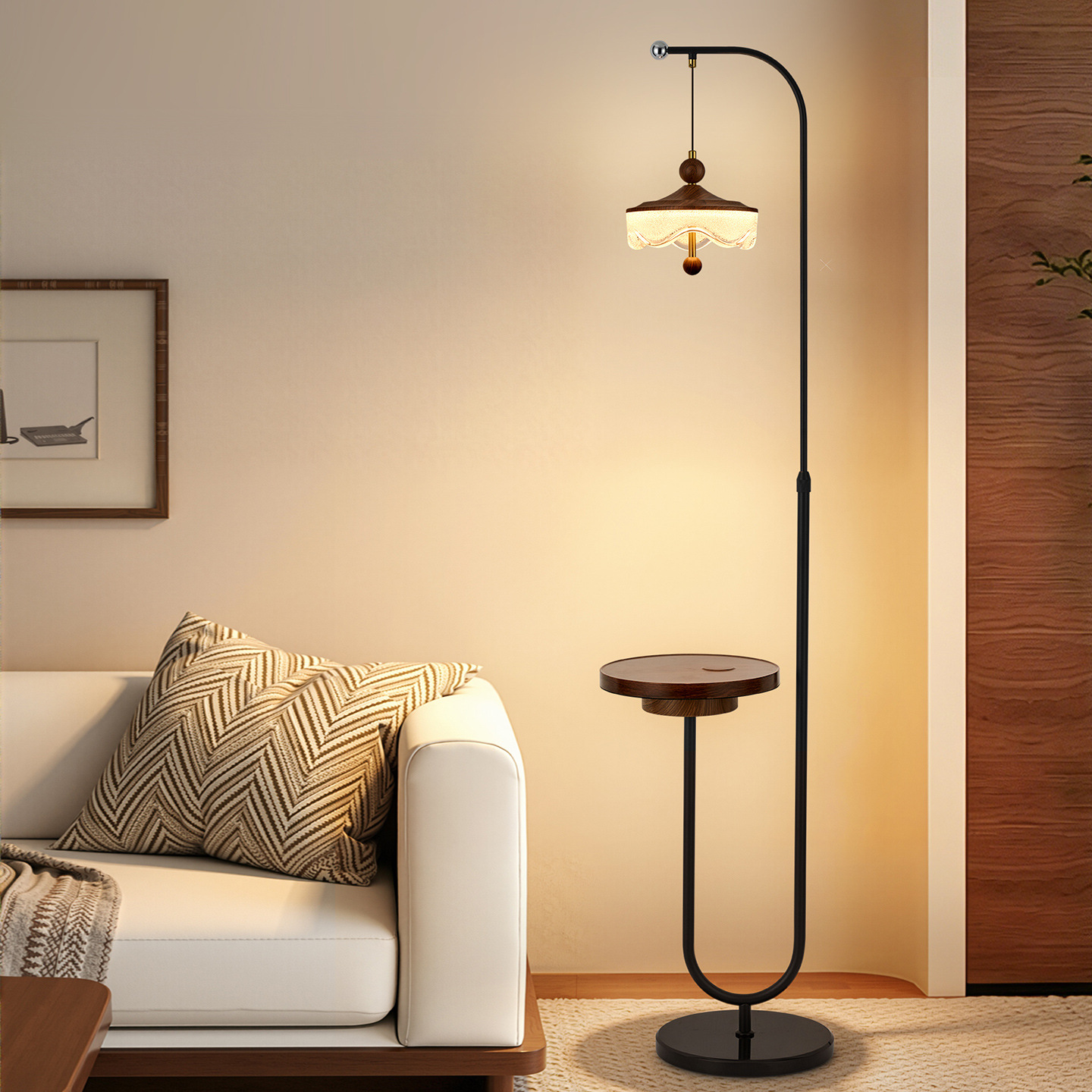 Estética de la dinastía Song decoración lámpara de suelo retro estilo chino dormitorio cabeza de cama vertical creativa sala de estar sofá lámpara L669