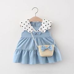 Wholesale Children's Summer Dresses for Girls - New Trendy Korean Style, Striped Sleeveless Dress, Dropshipping Item 1027