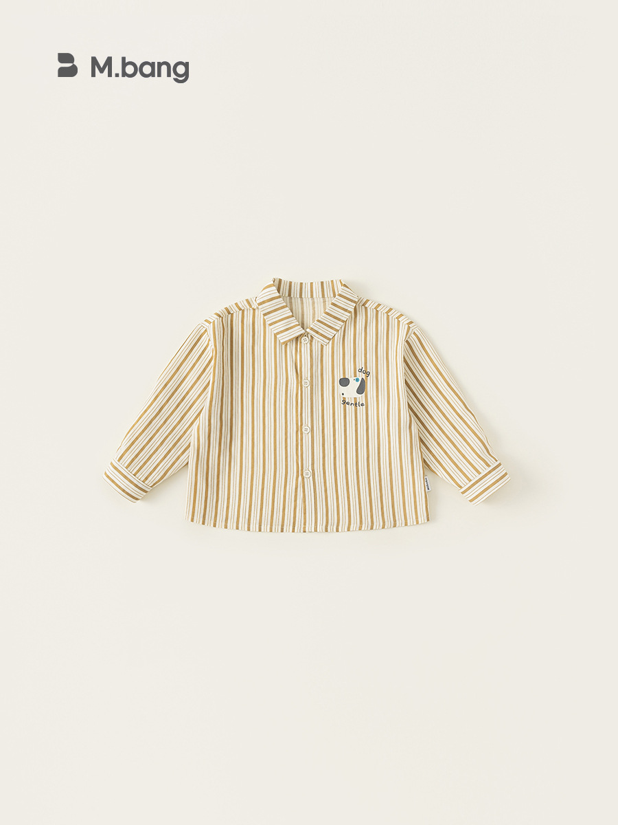 Youbao ropa para niños 2025 primavera para niños camisa coreana estilo occidental camisa suelta casual para niños a rayas tops de todo fósforo