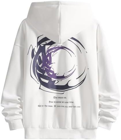 Men's Casual Pullover Hoodie Loose Fit Hooded Sweatshirt