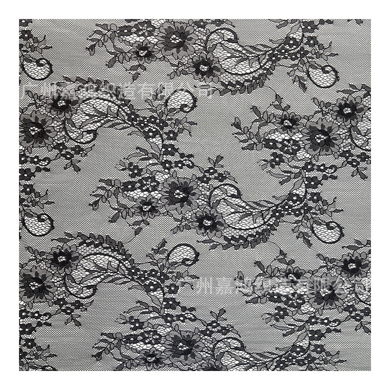 Tejido de encaje ligero de nylon 47g gran tela de encaje floral para hacer falda vestido de perlas encaje