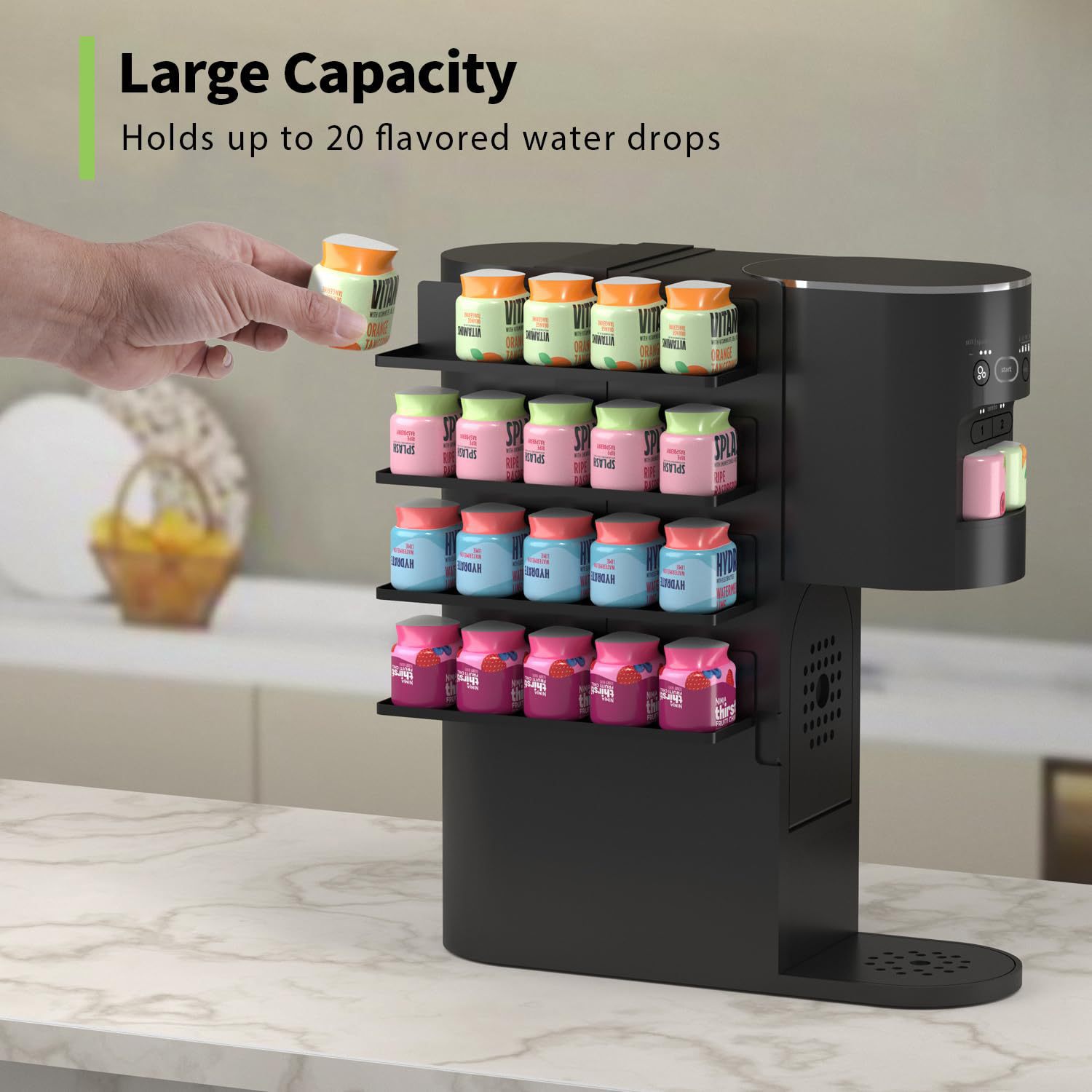 Amazon Ninja Thirsti Compatible 4-Layer Flavor Storage Rack Holds 20 Bottles Flavor Drops Shelf