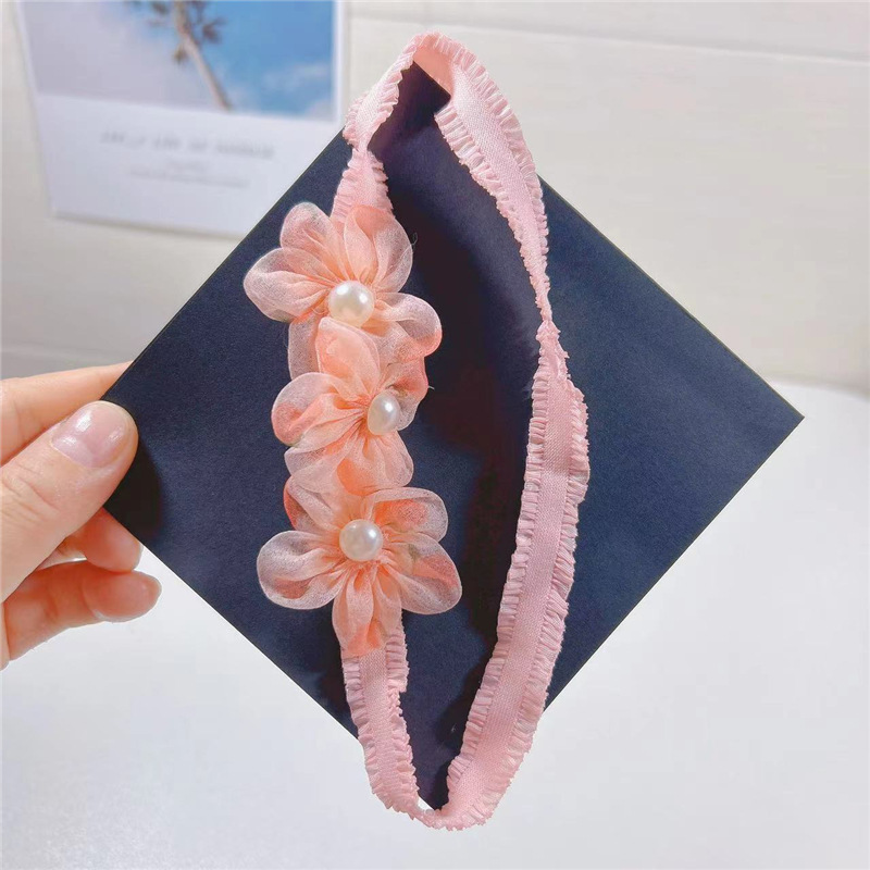 Flower Pattern Girl'S Gender Sweet Style Sweet Flower Cloth Hair Clip Hair Band