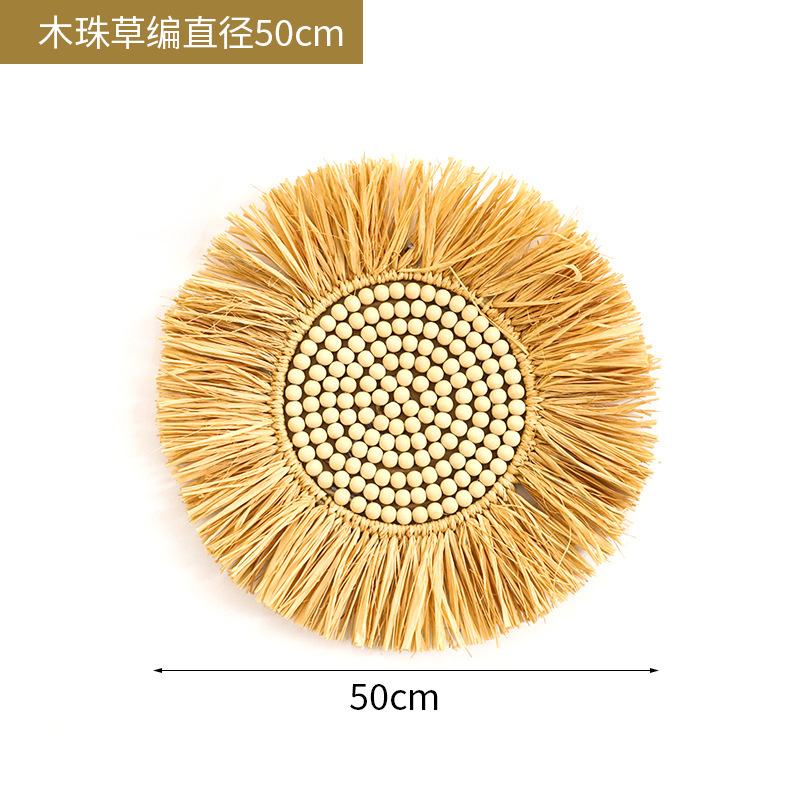 F cuentas de madera paja diámetro 50cm