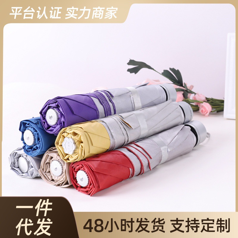 Spot a large number of wholesale practical logo umbrella sunscreen UV protection silver umbrella advertising umbrella