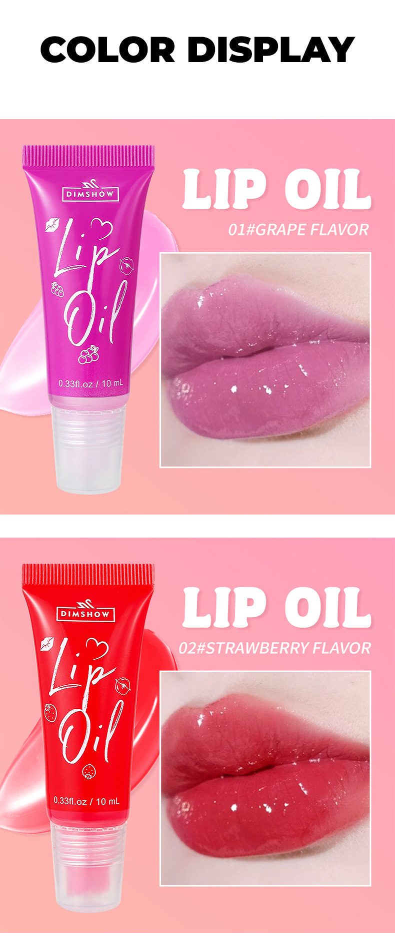 DIMSHOW Fruit-Flavored 6-color Soft Lip Balm Lip Gloss Lip Oil undefined