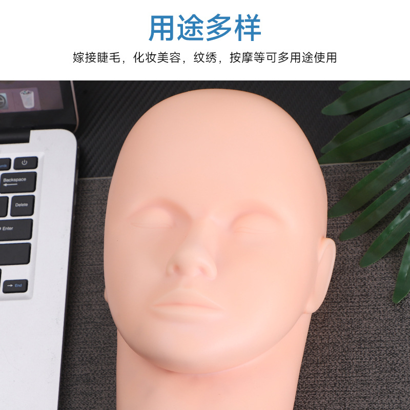Injerto, plantación de pestañas, modelo de cabeza falsa, pestañas hermosas, modelo de cabeza para principiantes, entrenamiento de belleza, práctica de maquillaje, modelo de silicona