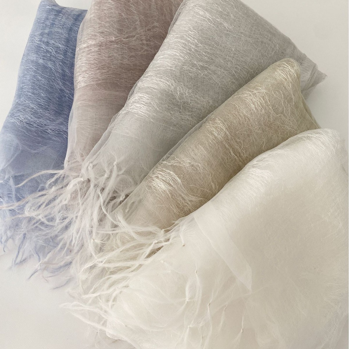 Cool and Misty 3-Layer Silk Scarf with a Water Mist Feel, Japanese Store Alternative, Versatile Solid Color Thin Shawl Scarf for Spring and Summer