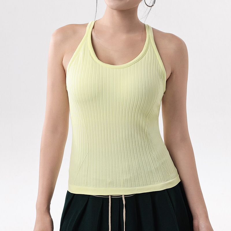 Transfronterizo roscado una taza chaleco de yoga de alta resistencia a prueba de choques para mujeres se reúnen en la belleza de la espalda para correr chaleco de fitness