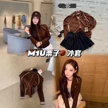 miu栗子学院风针织拉链外套的开衫真的太喜欢这款单品修身显瘦