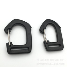 厂家批发15MM塑料钥匙扣 长方形铁线登山扣 箱包配件铁丝弹簧挂钩