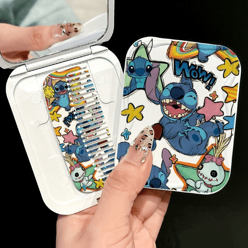 Cute gato pequeño espejo de dibujos animados espejo de maquillaje portátil alto valor facial estudiante de mano plegable espejo de maquillaje mujer