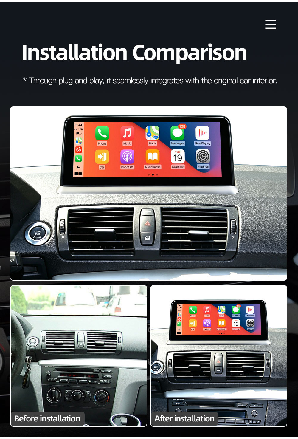 Suitable for Bmw 1 Series E81E82E87E88 Car Central Control Large Screen Navigation Carplay Player