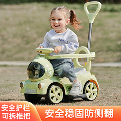 Twisting electric motorcycle baby charging sliding stroller 1-3-6 years old anti-rollover stroller