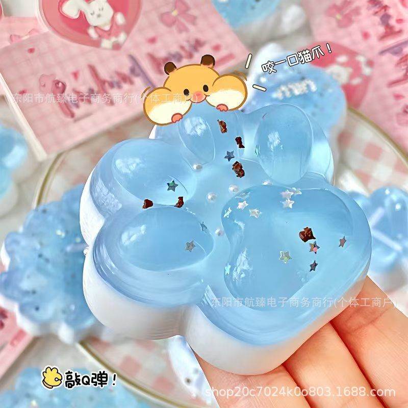 小红书同款海盐系列软萌猫爪仿真奶油条华夫饼玩具tpr解压玩具泥|undefined