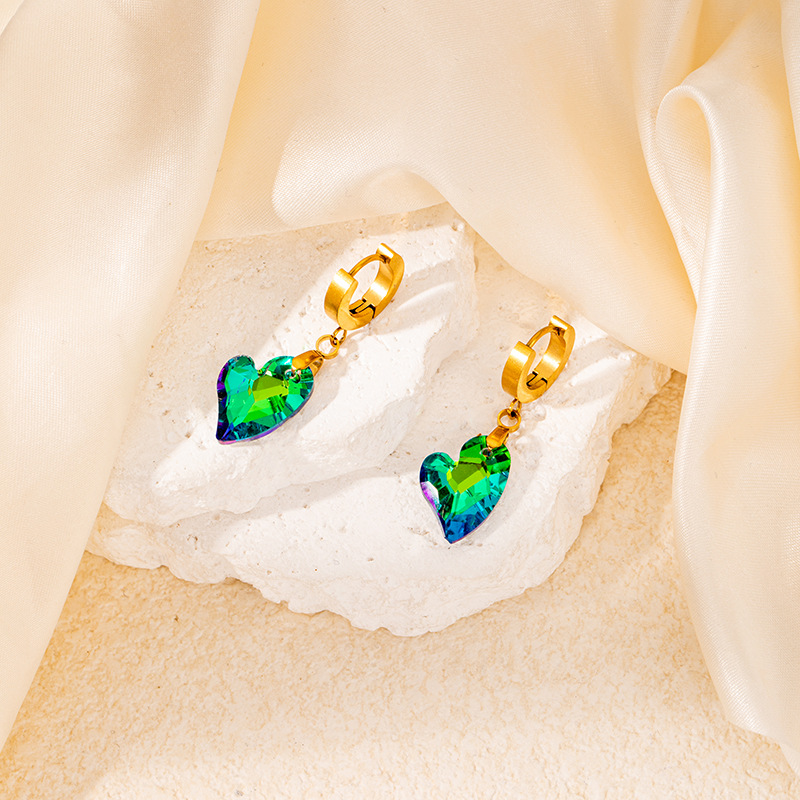 11g Weight 0.03µm Gold Plating Thickness Electroplated Gold Plating Process 201 Stainless Steel Ear Needle Material Golden Plated Plating Material Zircon Inlay Material Drop Earrings Classification 1 Pair Quantity Daily Occasion 201 Stainless Steel Material Star, Heart Shape Pattern Women's Gender Elegant, Retro Style Plating Craft Titanium Steel Star Heart Shape Elegant Retro Drop Earrings For Women's 19