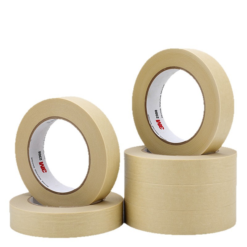 3M2308 cinta adhesiva de papel de patrón de pintura automotriz enmascarada sin marca separación de color resistente a alta temperatura molde de decoración fijo sin pegamento residual