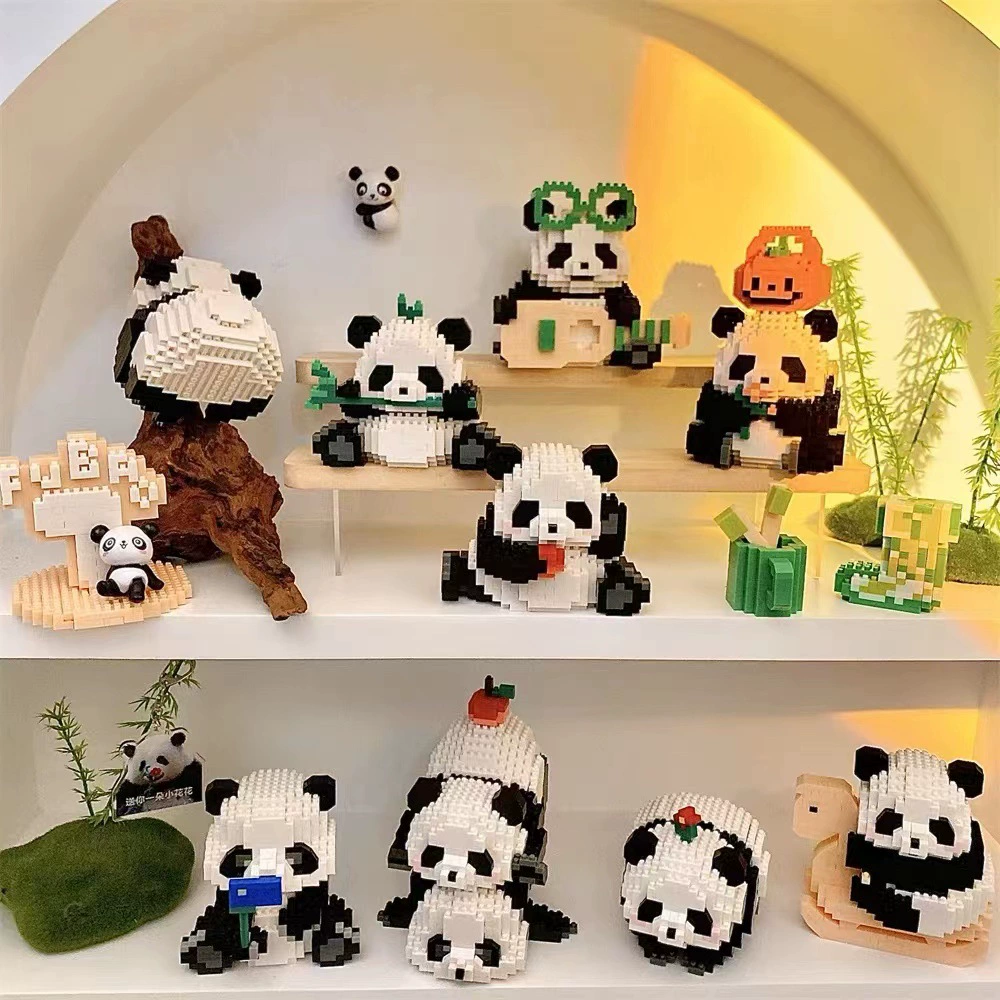 Панды конструктор наборы (Лего) — assorted panda models, 156–1782 деталей, цветная коробка