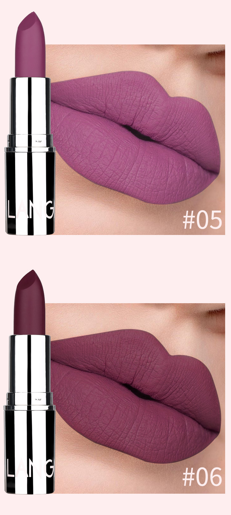 langmanni silver tube matte lipstick is not easy to stick to cups. Cross-border makeup lipstick wholesale undefined