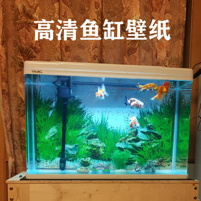 鱼缸背景纸小型背景贴纸画高清图3d水族箱造景自粘防水壁画外贴
