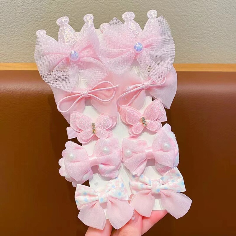 スーパーフェアリープリンセスリボンヘアピンセットベビーかわいい花ヘアバンド電子商取引生地子供用ヘアピン|undefined