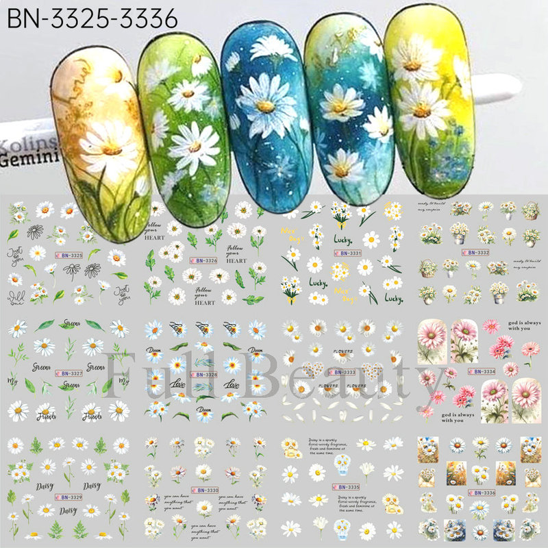 国境を越えた新しいネイルアート透かしシール春夏ユリ花薔薇桃花花花透かし爪貼り|undefined