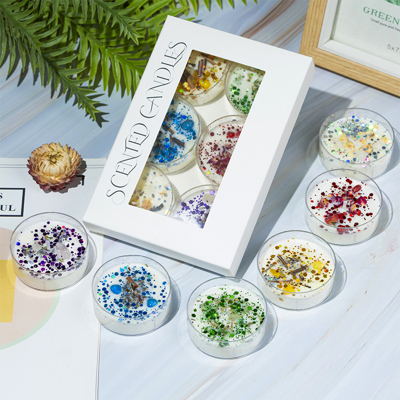 Cera de soja flor seca fragancia de cera de arroz regalo de mano aceite esencial vegetal incienso vela esquinilla conchas decoración de fragancia para el hogar