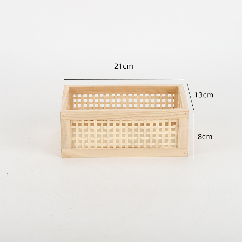 Cesta de almacenamiento de madera sólida de escritorio plegable de madera vintage transfronteriza personalizada caja de almacenamiento de libros