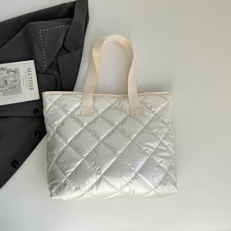 Embroidered Quilted Cotton Padded Shoulder Bag For Women Versatile_voghion.com