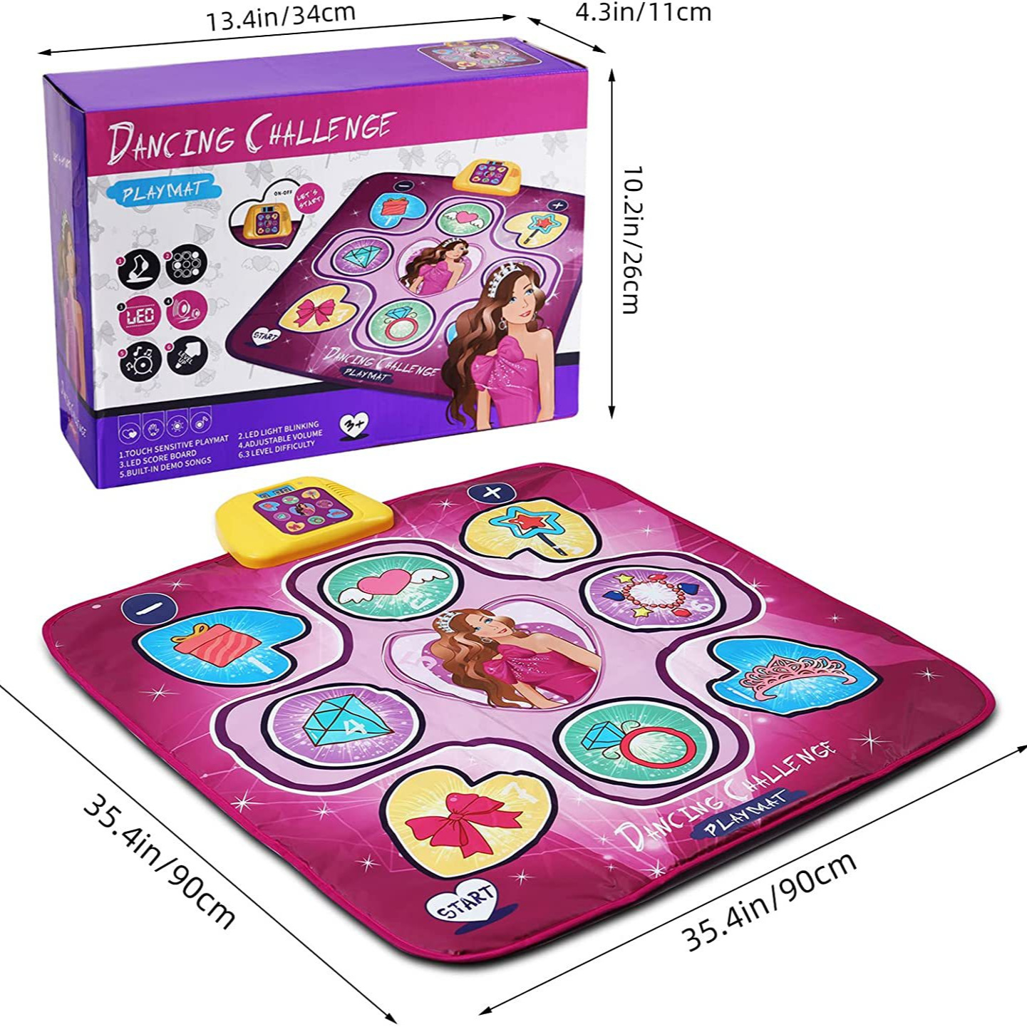 Manta de baile de música infantil manta de baile de dinosaurio manta de baile programable juego de manta de juguete caja de música transfronteriza