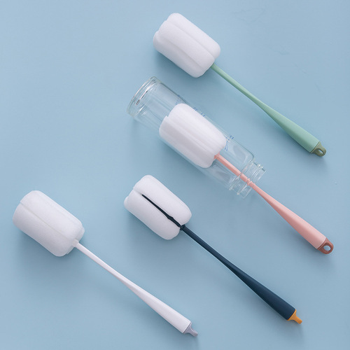 Cup washing artifact cup brush haberdashery sponge brush glass cleaning brush small waist cup washing brush long handle bottle brush