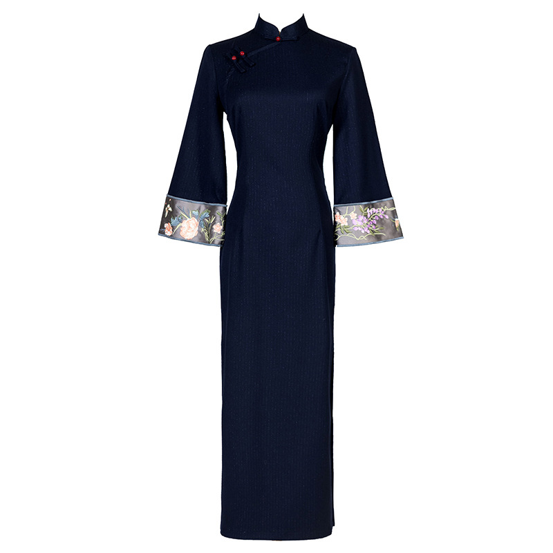 New Chinese-style National-style Cheongsam For Women, With Traditional Embroidery, A High-end, Simple, Retro, And_ecoleips.com