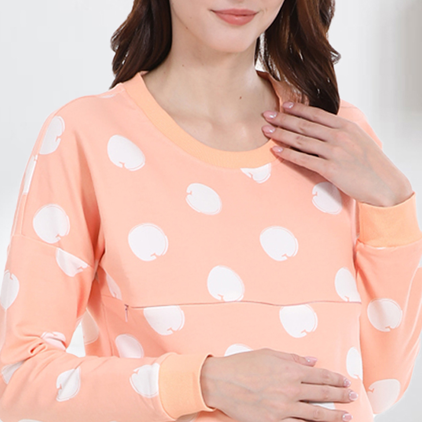 Versatile Cotton Maternity Nursing Sweatshirt For Postpartum Wear_voghion.com