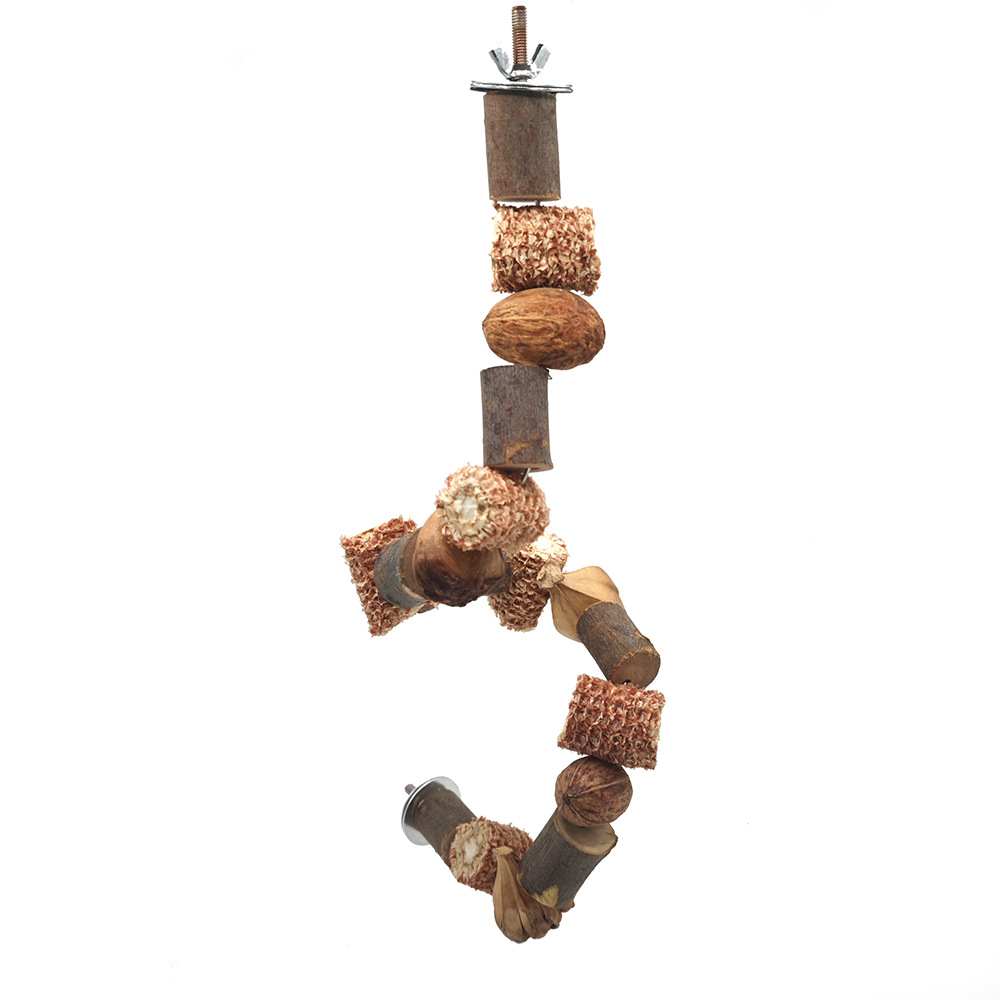 Escalera y Columpio para Loros de Madera Multicolor para Jaula de Pájaros image 48
