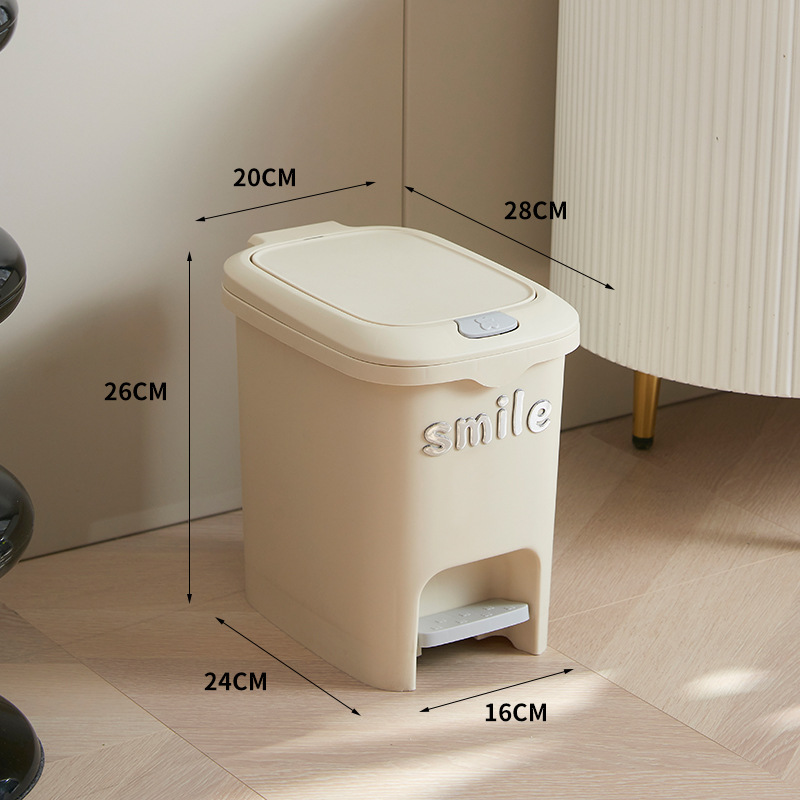 Nuevo tipo de cocina especial de gran capacidad de tapa de basura de tapa de tapa de tapa de tapa de presión de pie de lujo ligero casero barril de almacenamiento impermeable con tapa