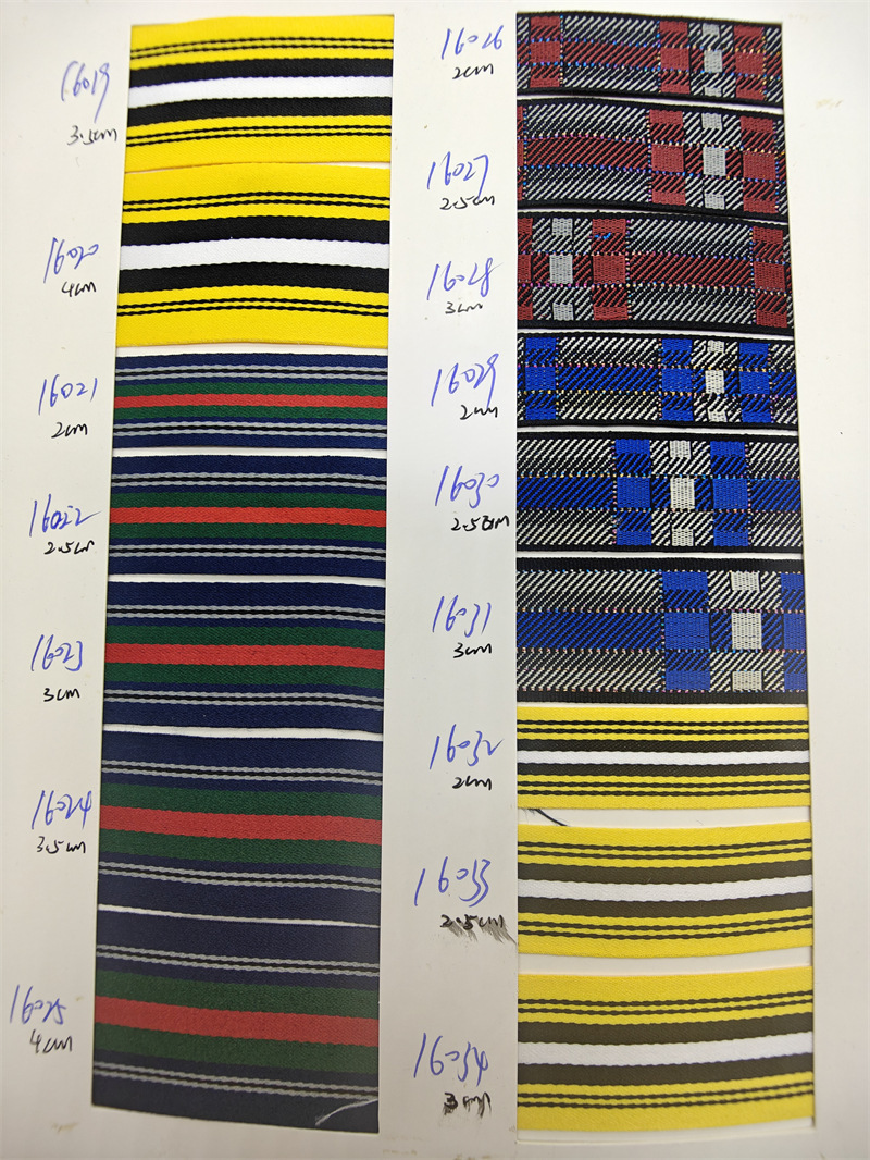 100D banda de banda de poliéster densa tricolor banda de banda de banda de banda lateral ropa bolsa accesorios en stock al por mayor