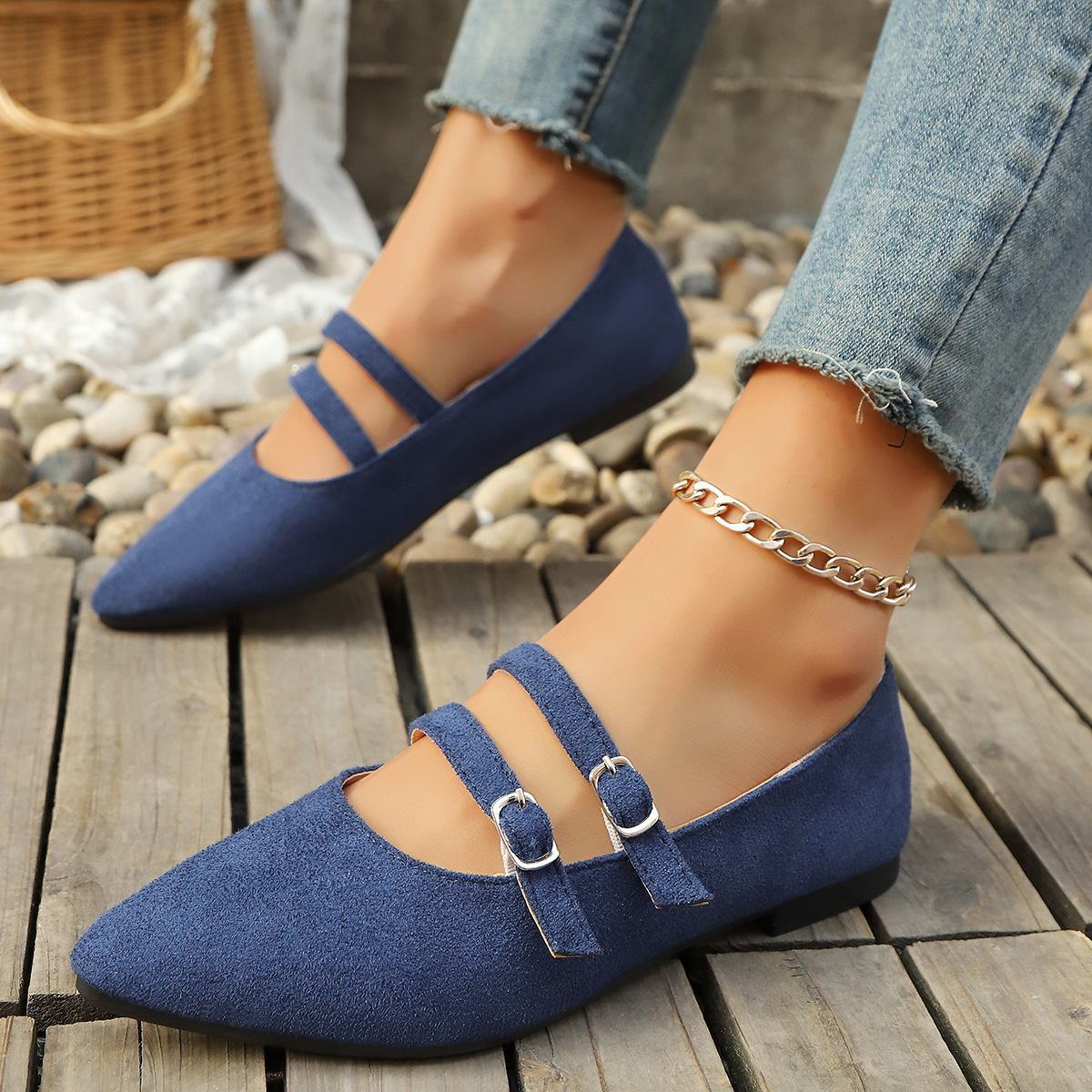 plus Size Leopard Print Suede Slip-On Shoes Pointed Toe Flat Summer Fashion Low Cut Women's Casual Shoes_voghion.com