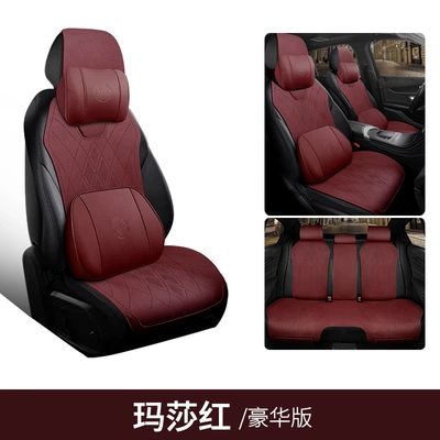 Seat cushion, seat cover — Seat Covers and Cushions Genuine - martha-red-five-seater-deluxe-edition-genuine-leather-envision