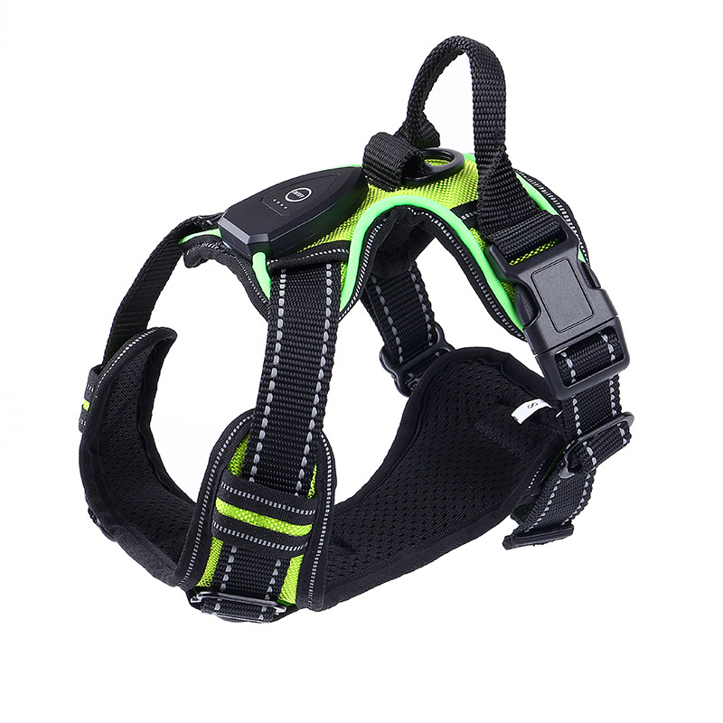 Pet luminoso chaleco LED parpadeo para perros fuera correa de tracción anti-explosión carga USB correa luminosa