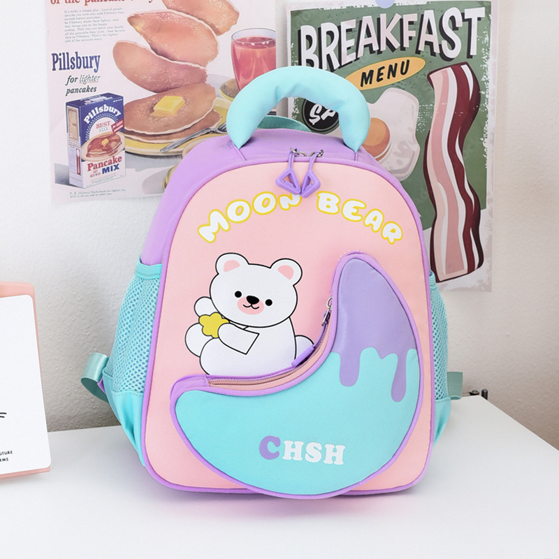 Mochila infantil de dibujos animados lindos osos niñas mochila transpirable 3 años de edad 5 años de edad preescolar mochila para niños pequeños