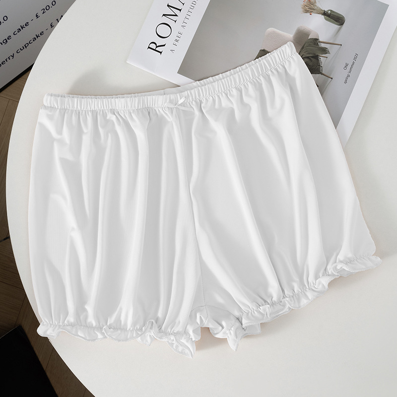 Pantalones de seguridad de linterna de seda de hielo para mujer, estilo fino de verano, pantalones de calabaza anti-desplazamiento, pantalones cortos elásticos, ropa interior de mujer