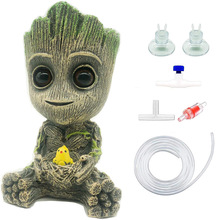 水族箱造景配件树脂气动鱼缸装饰格鲁特树人银河护卫队花盆树人