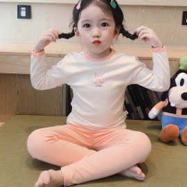 2024秋冬新款德绒家居服男女宝宝休闲舒适秋衣秋裤保暖睡衣两件套