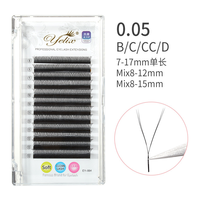 Fábrica de pestañas de injerto transfronterizo europeo y americano, pestañas falsas naturales densas y florecientes YY pestañas dobladas, trébol suave