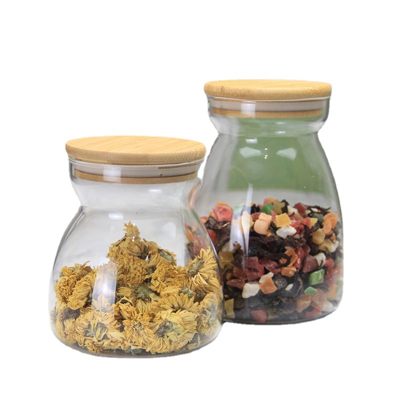 Botella de condimento de estilo japonés cocina frasco de almacenamiento de alimentos frasco cuadrado de vidrio sellado frasco de almacenamiento de granos de café doméstico con cuchara de madera