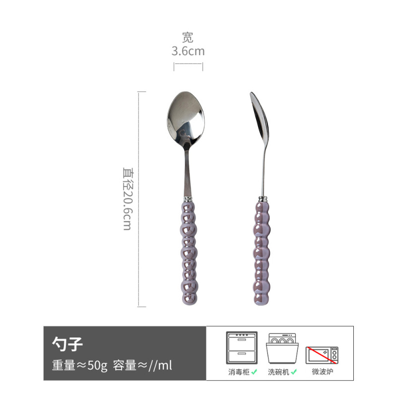 Cuchara de estilo simple retro Tenedor de acero inoxidable vajilla tenedor cuchara de postre cuchara de sopa cuchara de filete occidental tenedor cuchara al por mayor