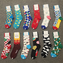 新品happy socks瑞典潮袜ins秋冬外穿网红款中高筒袜男女潮袜子